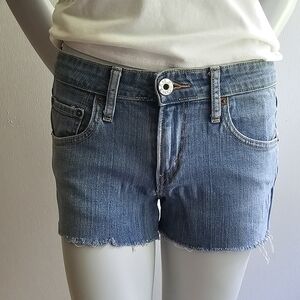 CUT-OFF FRAYED DISTRESSED LEVI'S SUPERLOW 518 DENIM JEANS SIZE 3 Jr